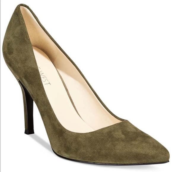 olive green suede heels